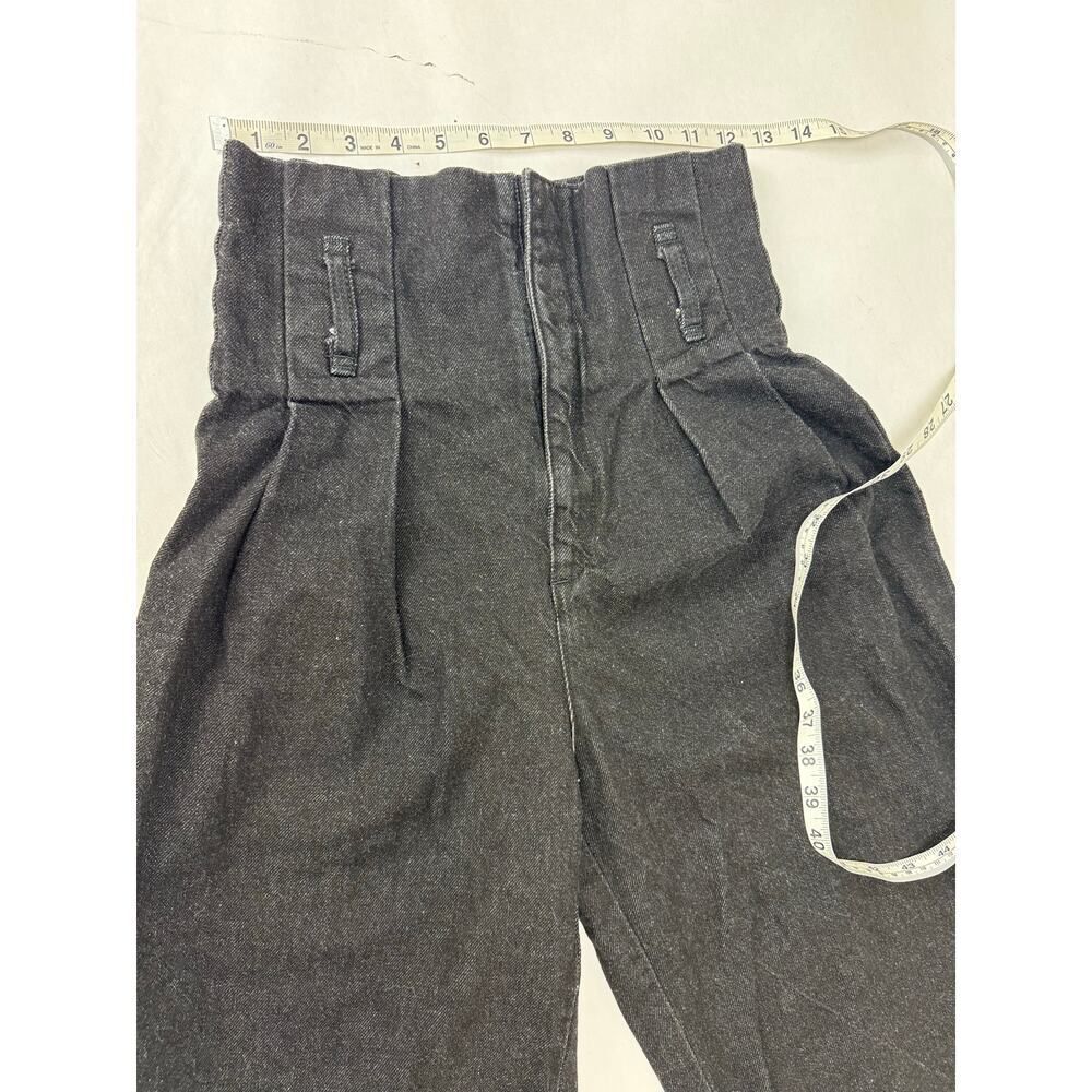 BDG Women's Barrel Leg Paper Bag Waist Jeans Black Karina - Size 25 - Picture 2 of 8